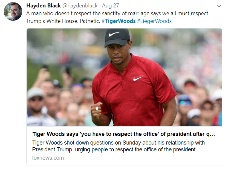 Tiger Woods' support of Donald Trump incites fierce social media debate