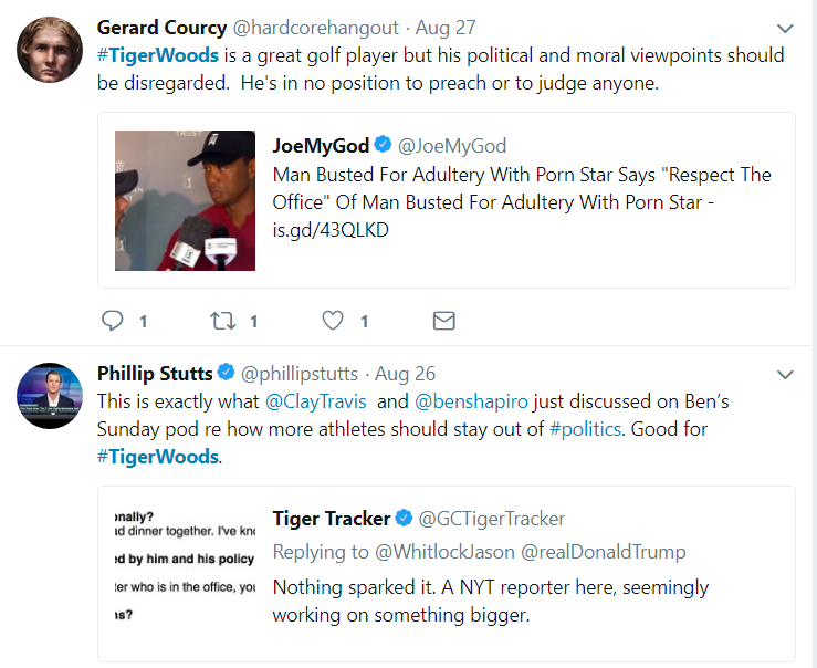 Tiger Woods' support of Donald Trump incites fierce social media debate