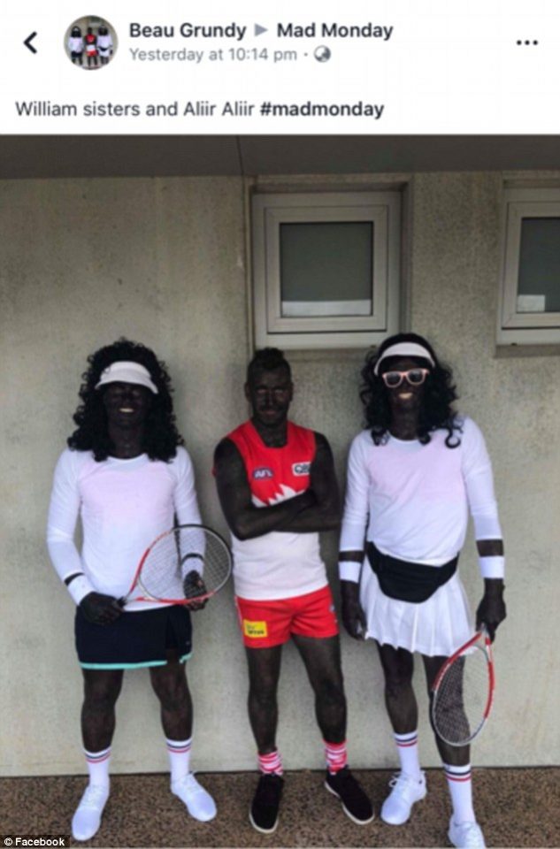 Racist White athletes wore blackface and dressed as Serena and Venus Williams