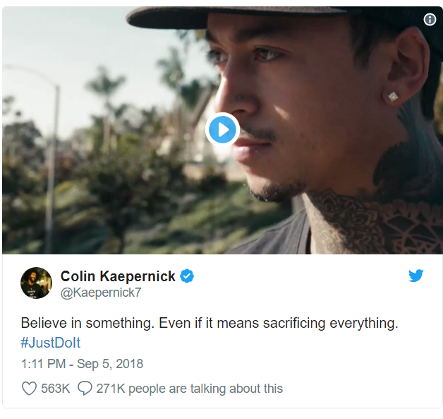 Nike stock price breaks record after Colin Kaepernick ad