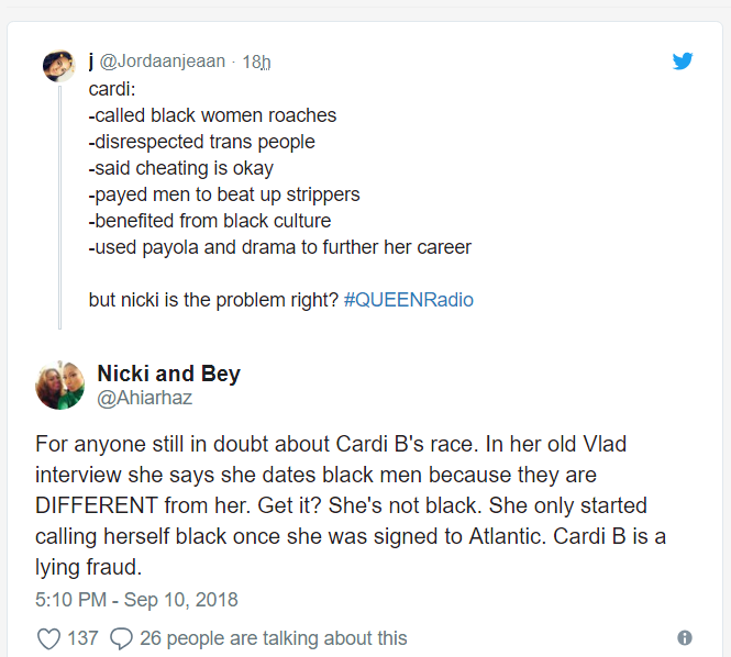 Cardi B allegedly calling dark Blacks 'roaches, monkeys' splits Twitter