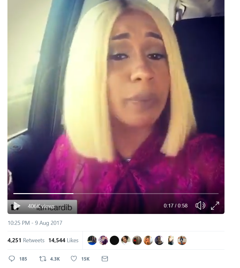 Cardi B allegedly calling dark Blacks 'roaches, monkeys' splits Twitter