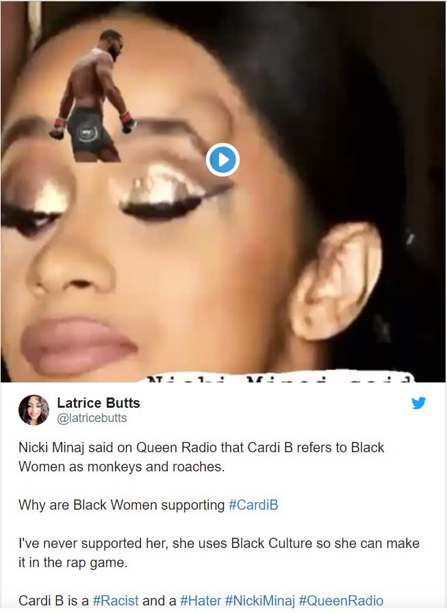 Cardi B allegedly calling dark Blacks 'roaches, monkeys' splits Twitter