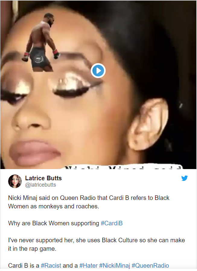 Cardi B Allegedly Calling Dark Blacks Roaches Monkeys Splits Twitter Rolling Out