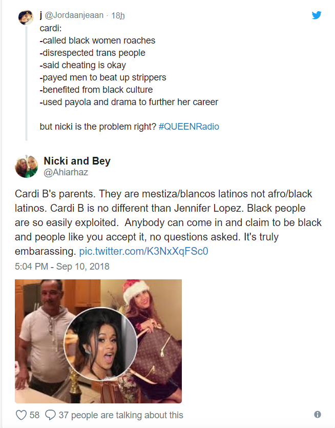 Cardi B allegedly calling dark Blacks 'roaches, monkeys' splits Twitter