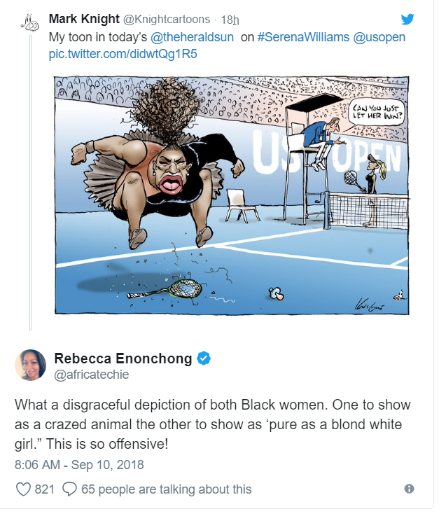 Could This Serena Williams Cartoon Be The Most Racist Ever Rolling Out