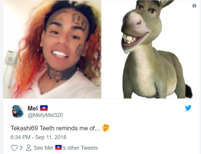 Tekashi 6ix9ine's new teeth get clowned hard by Black Twitter