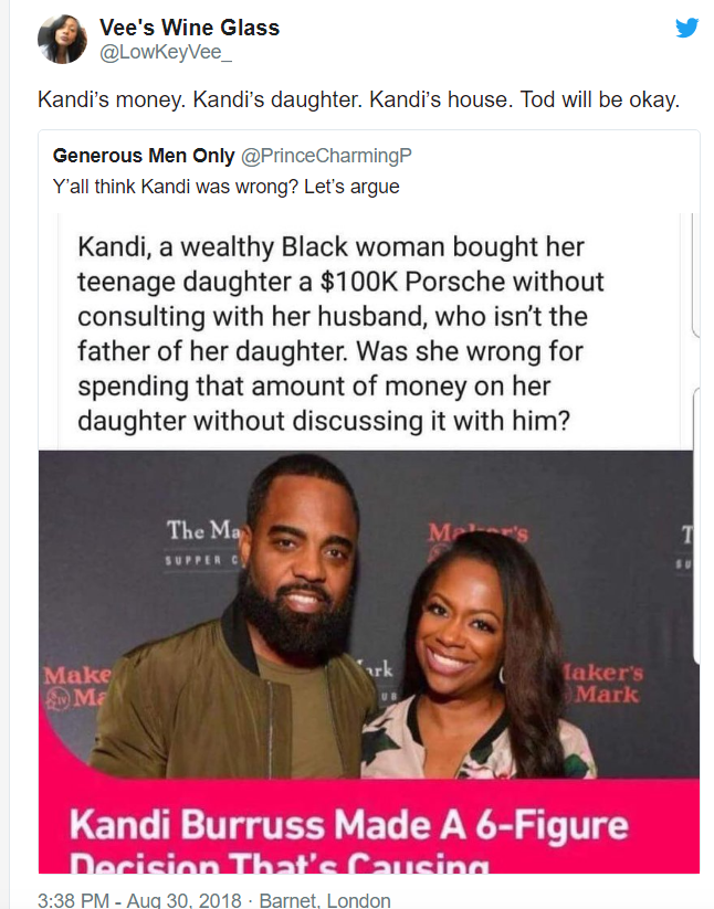 Fans back Kandi Burruss in fight with Todd over daughter's birthday Porsche