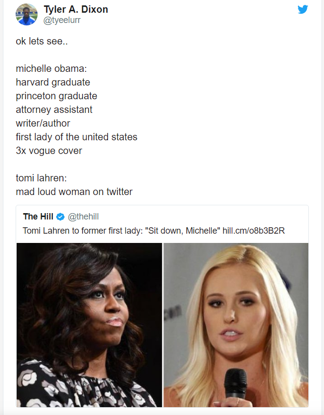 Black Twitter tells Tomi Lahren: You don't tell our Michelle Obama to sit down