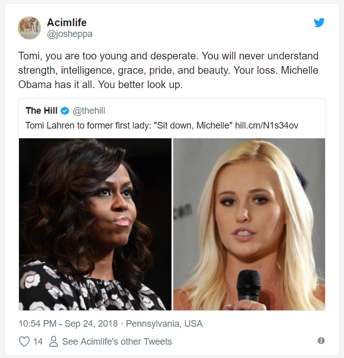 Black Twitter tells Tomi Lahren: You don't tell our Michelle Obama to sit down