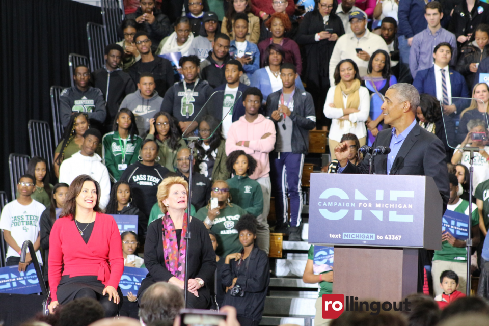Barack Obama shows democratic support as he campaigns in Detroit