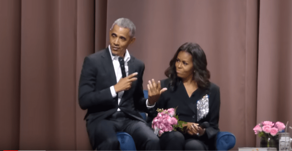 Barack Obama surprises Michelle during her book tour (videos)