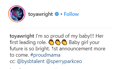 Reginae Carter lands 1st major movie role as mother Toya Wright celebrates