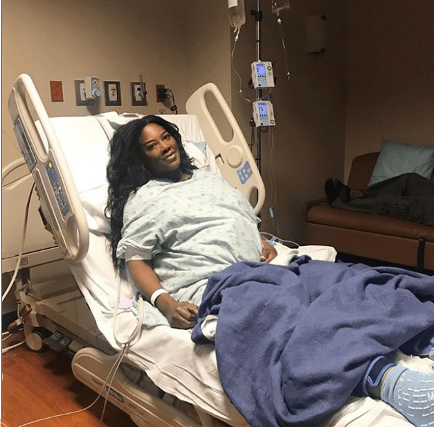 Kenya Moore gives birth to premature baby Rolling Out