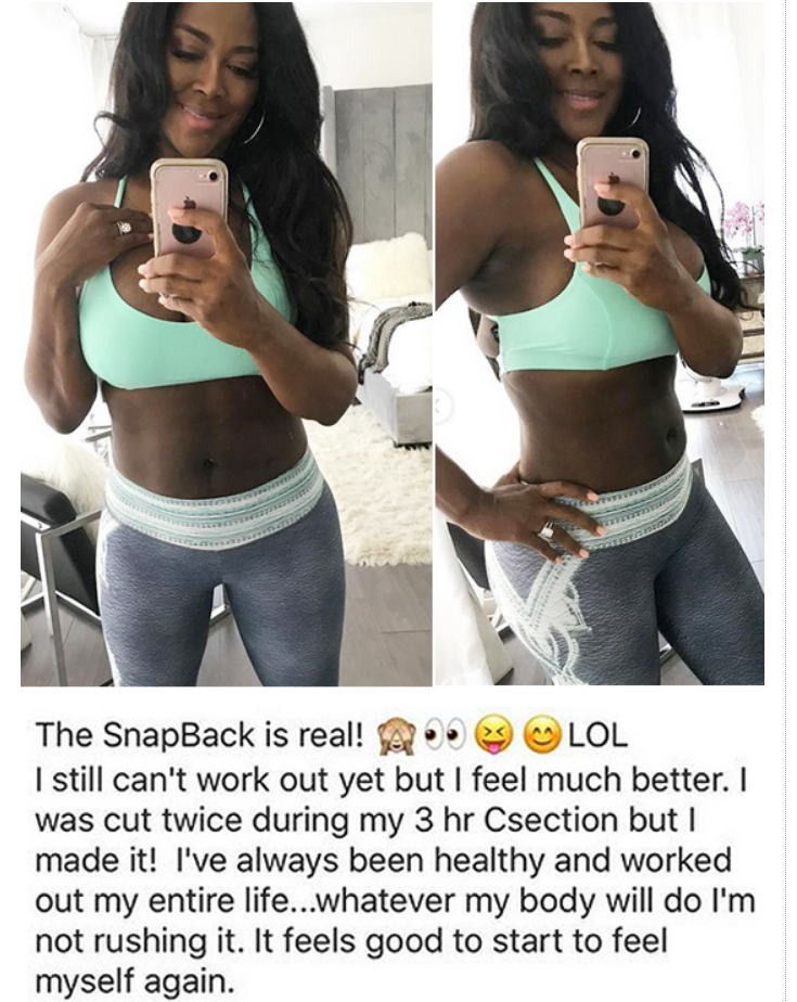 Kenya Moore slams fans for saying snapback after childbirth is from surgery