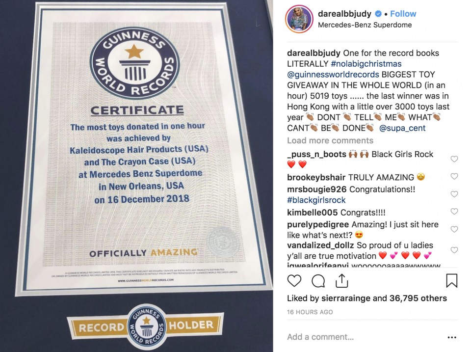 Black IG star Supa Cent breaks Guinness World Record with toy giveaway