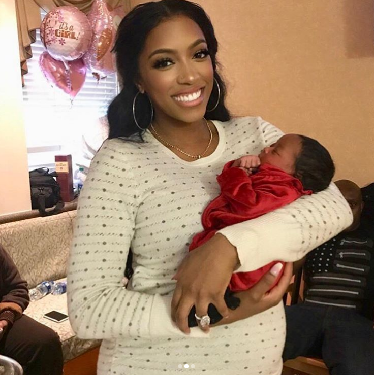 'RHOA's' Porsha Williams helps Shamea Morton show off her newborn (photos)