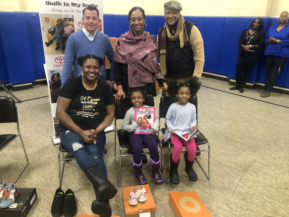 Toyota kicked off auto show week by donating winter boots to families in need