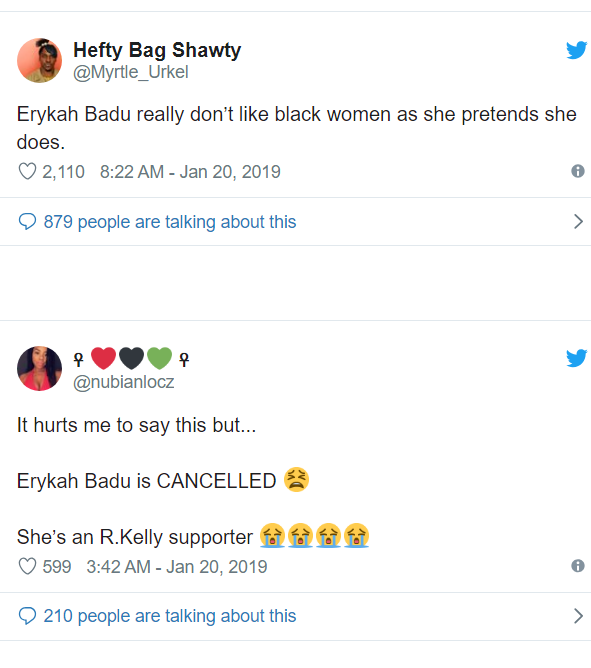 Erykah Badu crucified for defending R. Kelly in Chicago