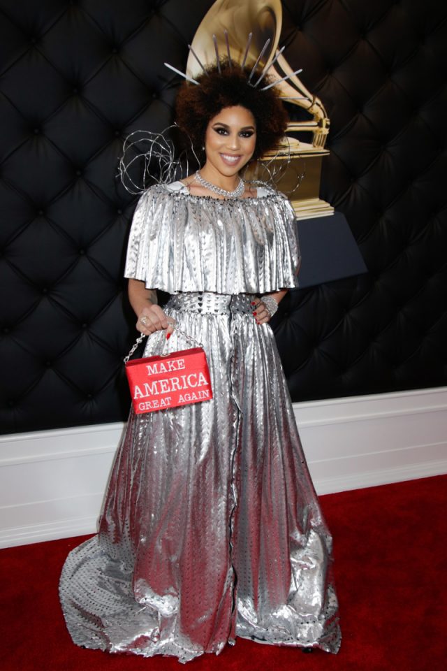 Singer Joy Villa dresses as a Mexican border wall for Grammys; Twitter speaks