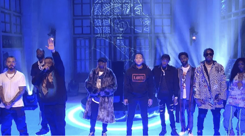 DJ Khaled, John Legend, Meek Mill pay tribute to Nipsey Hussle on 'SNL'