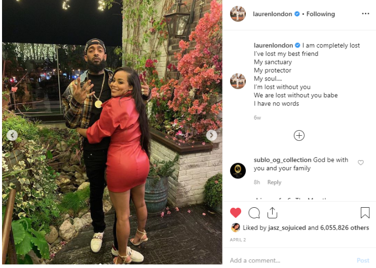 Lauren London calls Nipsey Hussle the 'King of L.A.'