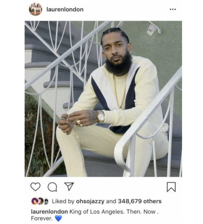 Lauren London calls Nipsey Hussle the 'King of L.A.'