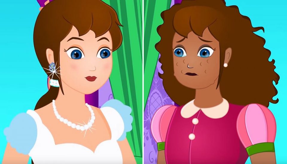 Racist cartoon punishes White girl by making her 'ugly' and Black (video)