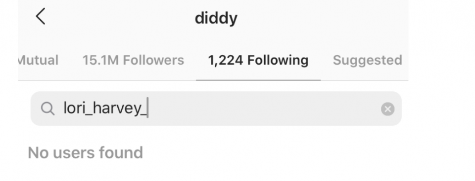 Diddy and Lori Harvey unfollow each other on IG, sparking split rumors