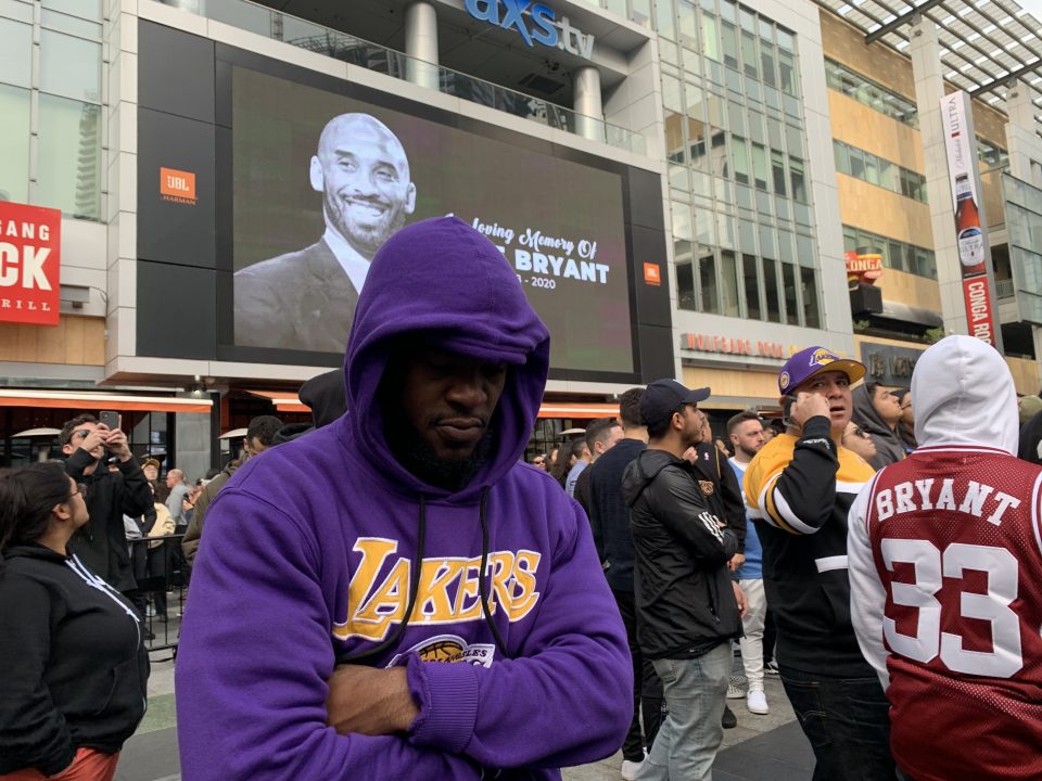 Thousands of Lakers' fans pay homage to Kobe Bryant at the Staples Center