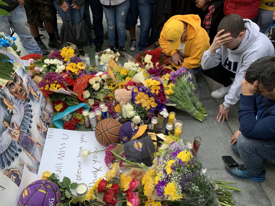 Thousands of Lakers' fans pay homage to Kobe Bryant at the Staples Center