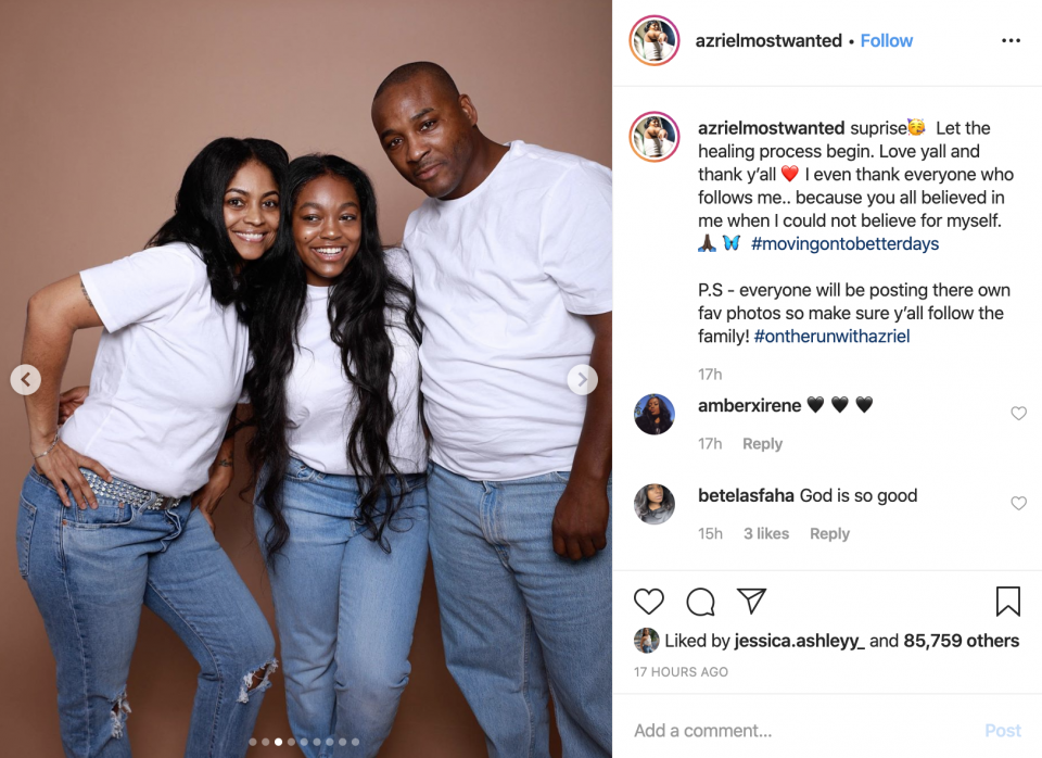 R. Kelly's former girlfriend Azriel Clary reunites with family, shares photos