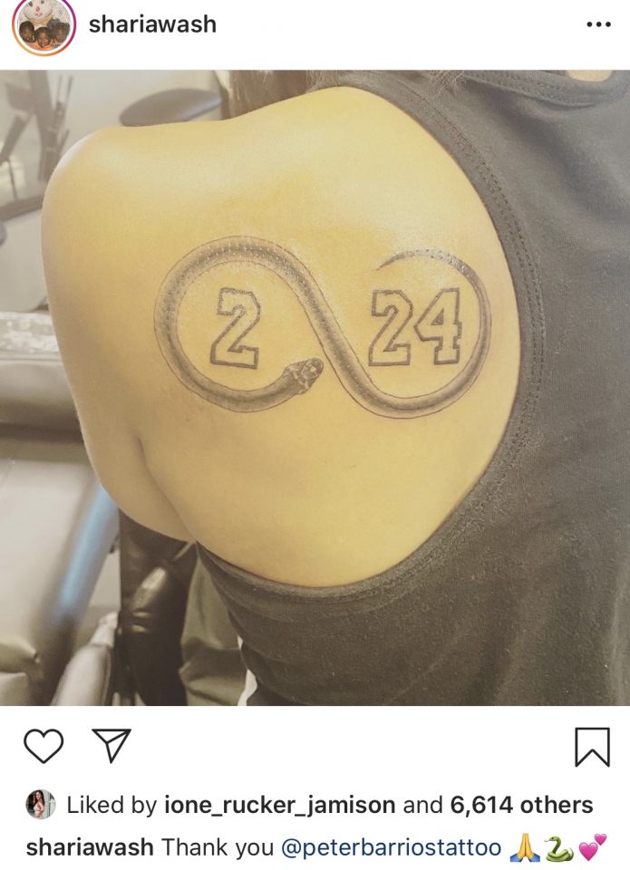 Kobe Bryant's older sister pays tribute to him with a tattoo