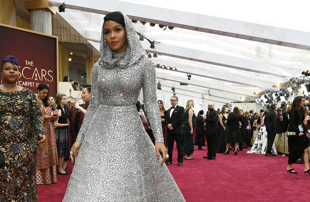 Janelle Monáe Wears a Crystal Hooded Dress to the 2020 Oscars