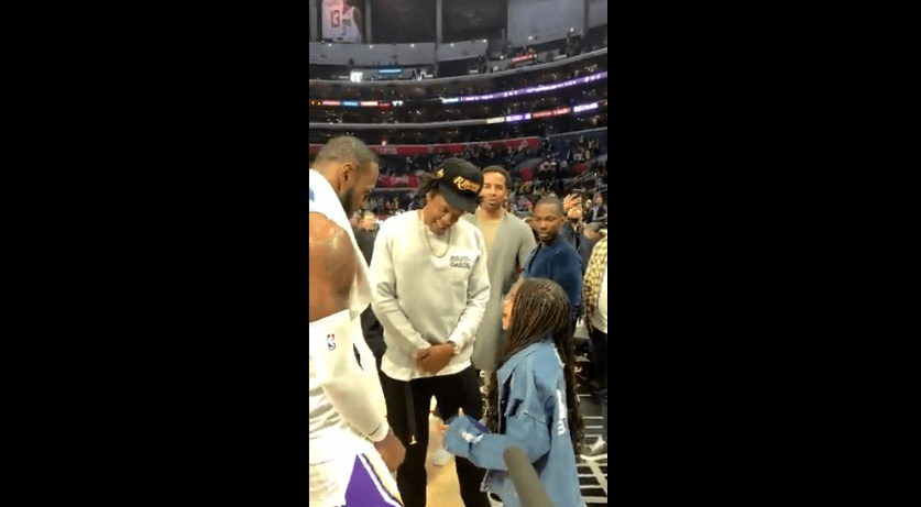 Blue Ivy steals the show from Jay-Z and LeBron James at Lakers game (photos)
