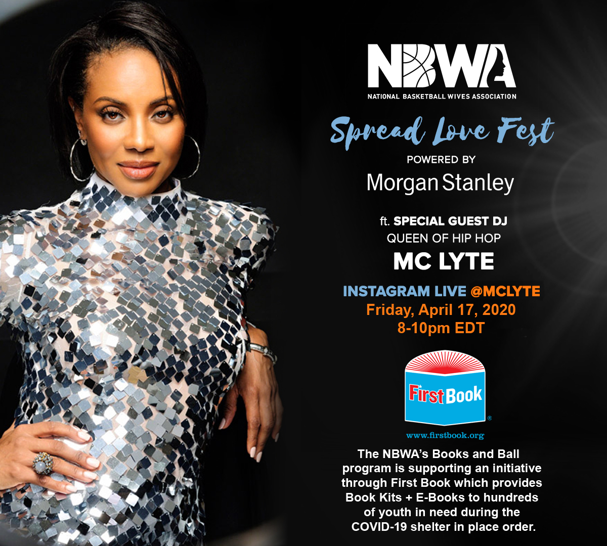 Virtual party with a purpose with MC Lyte powered by NBWA and Morgan Stanley
