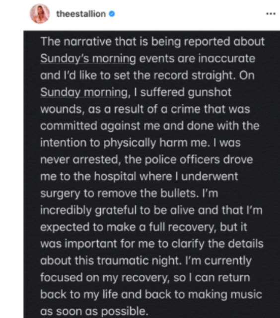 Graphic photos of Megan Thee Stallion's bullet wounds surface