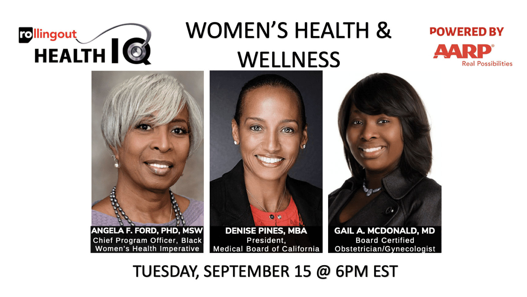 Sept 15: Join AARP+Health IQ for 'Women's Health and Wellness'