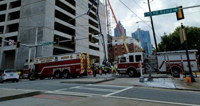 Atlanta parking deck collapses trapping 1 worker, injuring at least 5