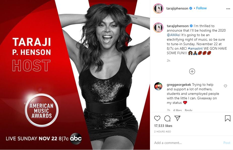 Taraji P. Henson to host 2020 American Music Awards