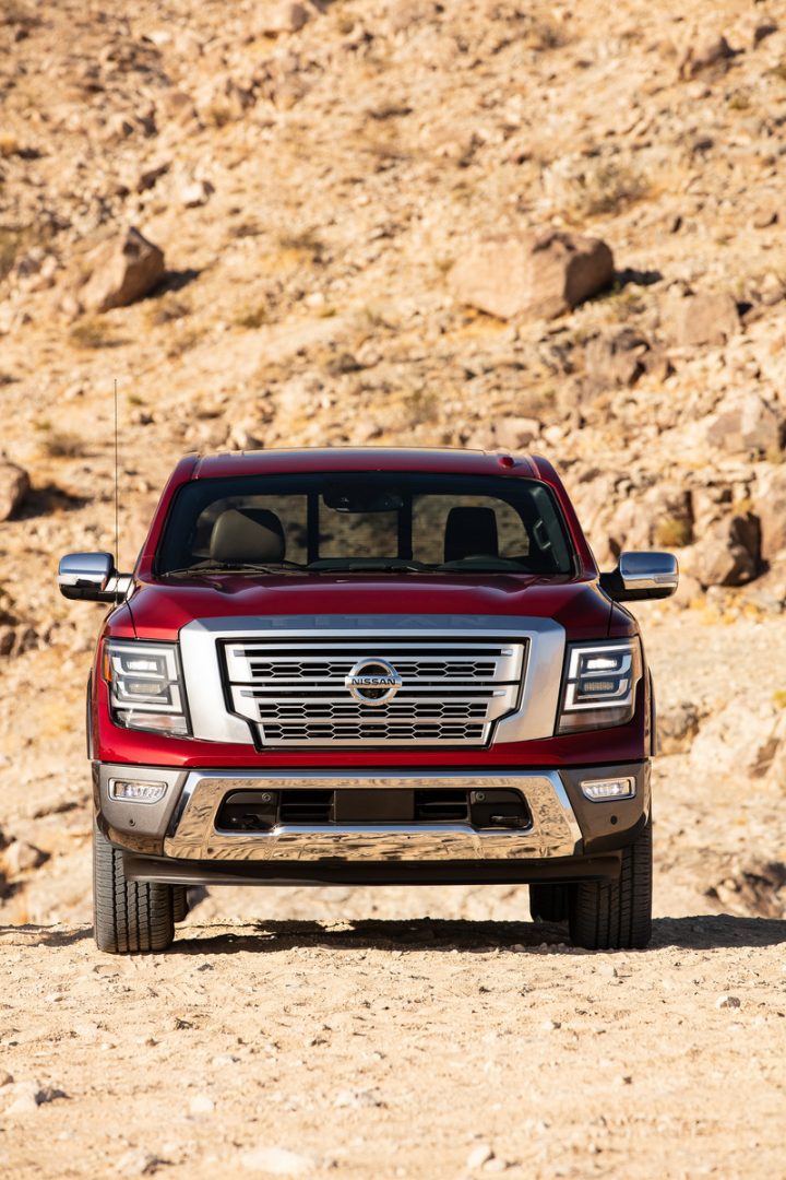 2020 Nissan Titan Pro-4x holds its own on a road full of pickup trucks
