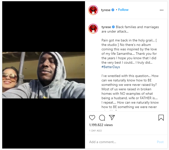 Tyrese attributes his failed marriage to Black families being 'under attack'