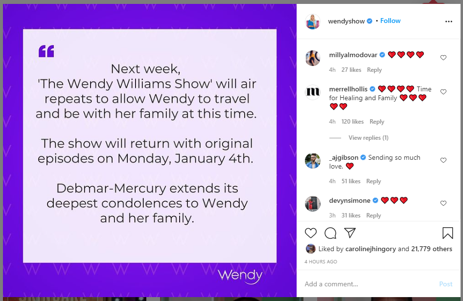 Wendy Williams announces hiatus