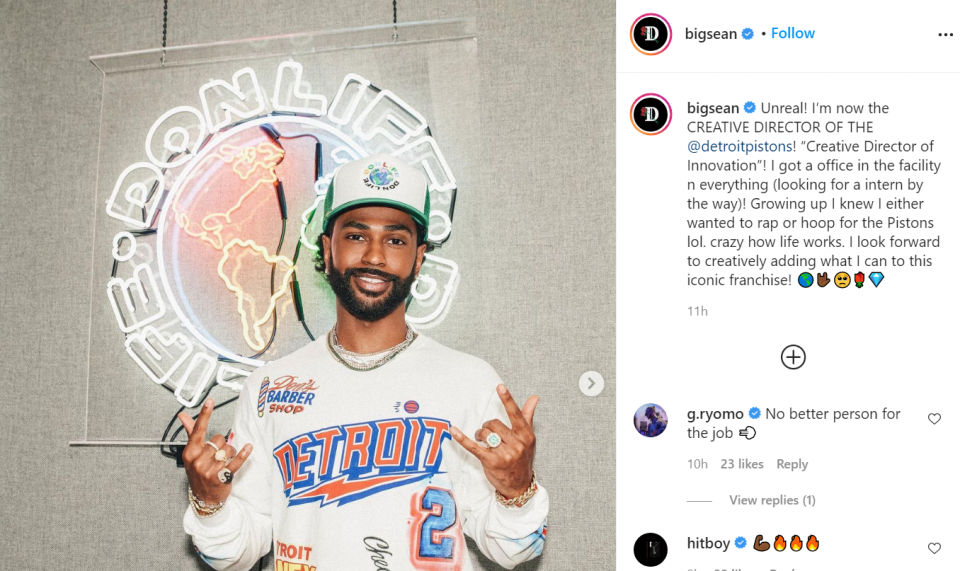 Big sean hot sale detroit pistons