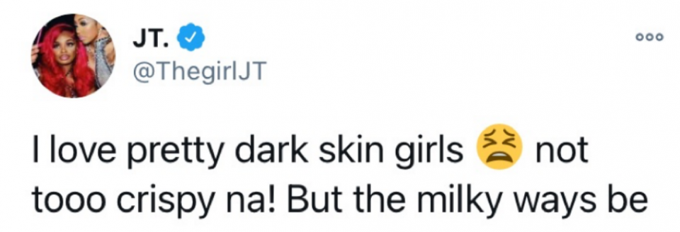 City Girls' JT slammed for praising Black women who are 'not too crispy'