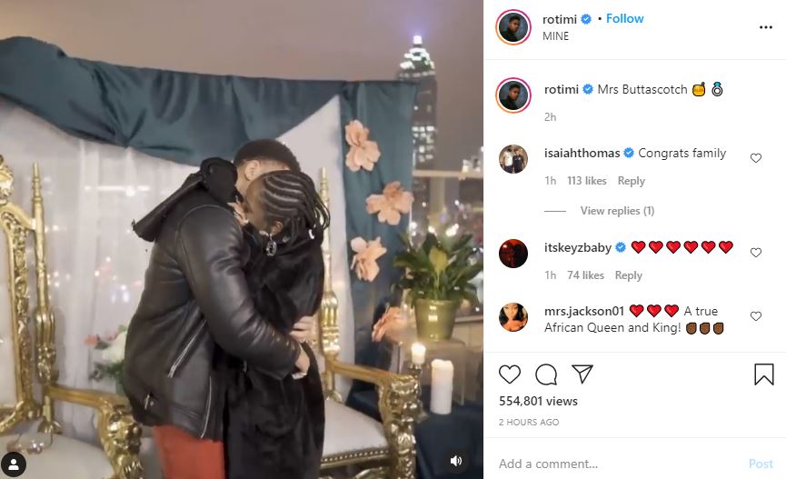 Rotimi and singer Vanessa Mdee announce engagement