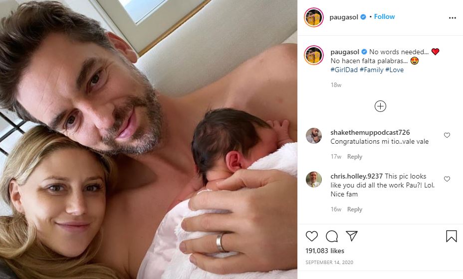 Pau Gasol and His Wife Name Their Newborn Daughter After Gianna Bryant