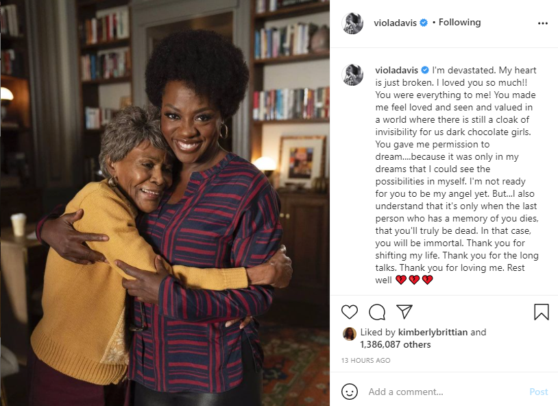 Viola Davis pens moving tribute to on-screen mom Cicely Tyson