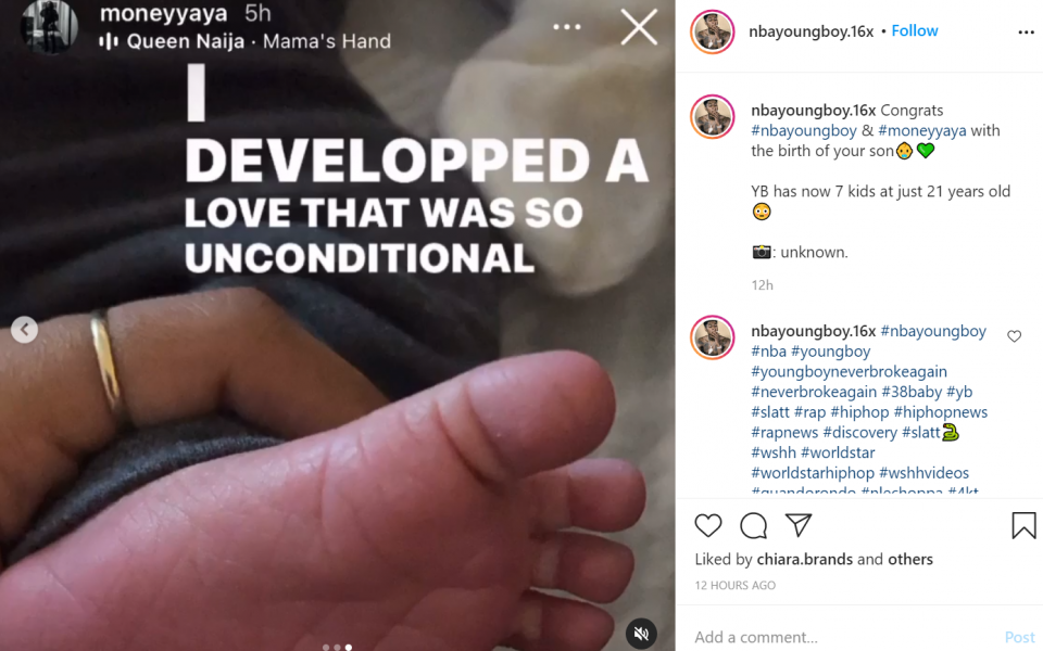 Yaya Mayweather and NBA YoungBoy welcome baby (photo)