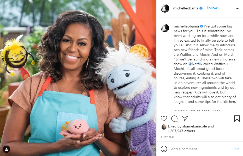 Michelle Obama launching cooking show for kids on Netflix